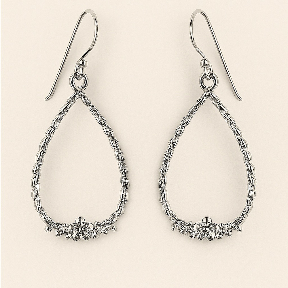 New Rope Light Weight 924 SS Flower Bouquet Drop Earrings